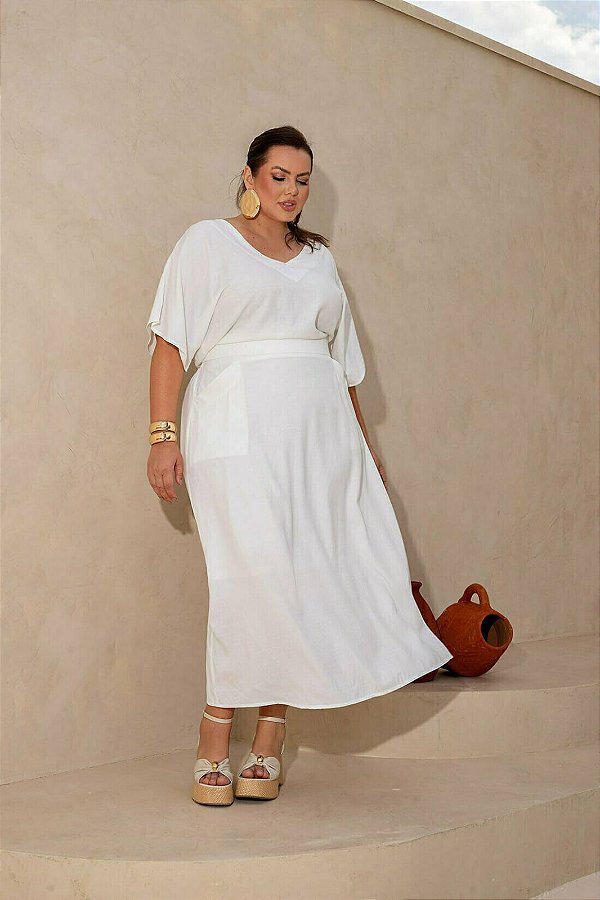 Conjunto Top e Saia Midi