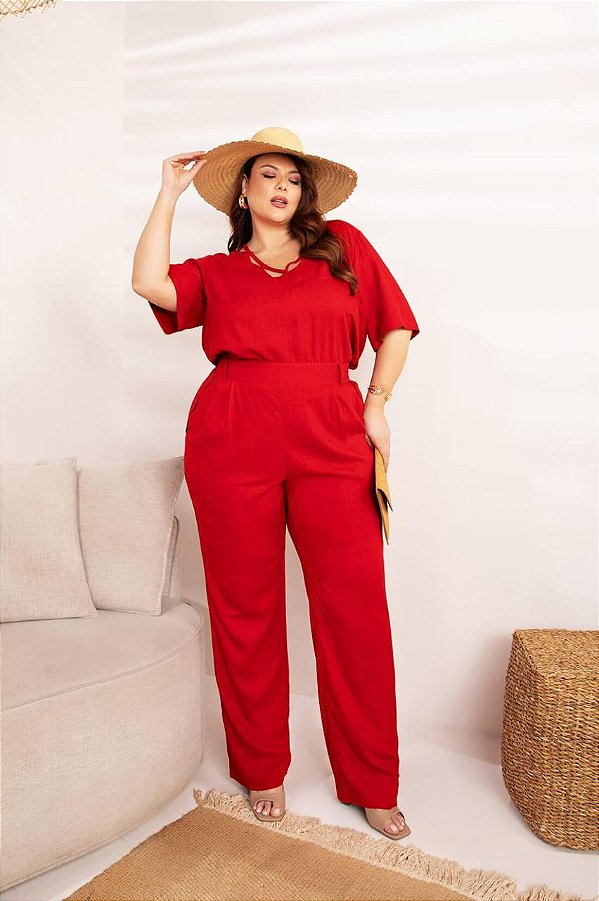 Conjunto Blusa Calça Linho