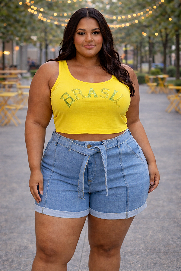 Regata Lisa com Aplicação Brasil