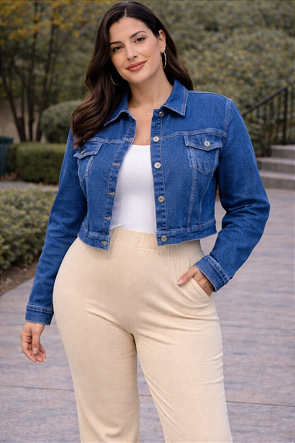 Jaqueta Curta Jeans