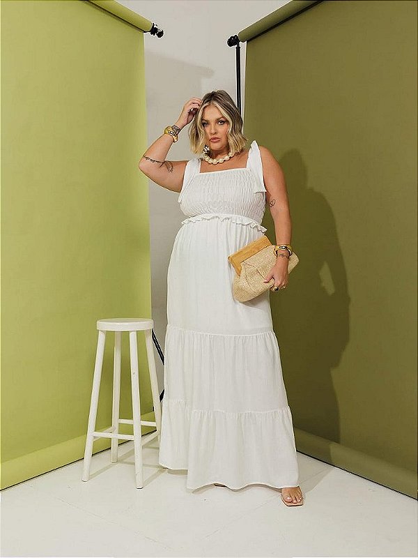 Vestido Lastex busto e laço