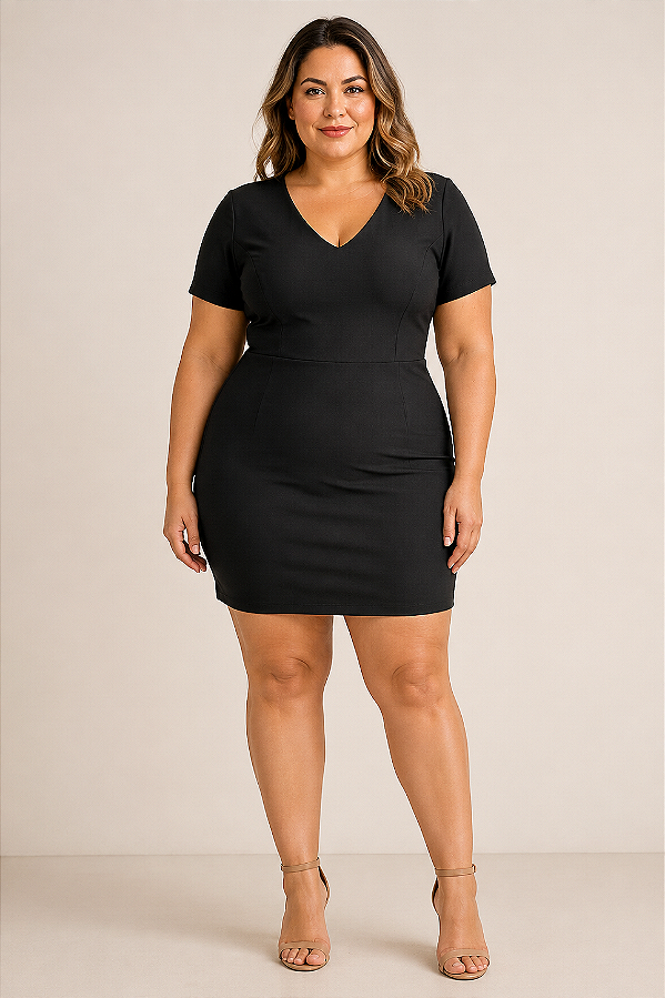 VESTIDO BLACK COM MANGA JUSTO