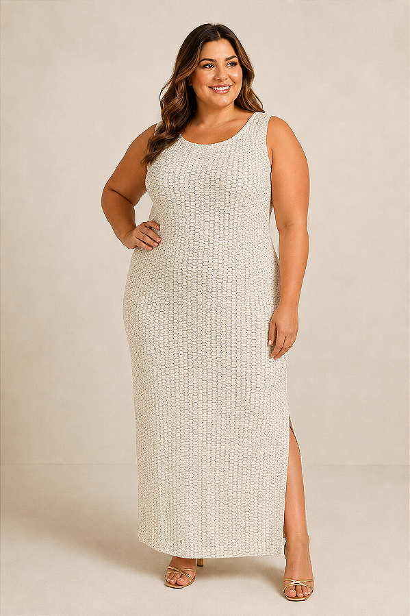 Vestido Tricô Lurex