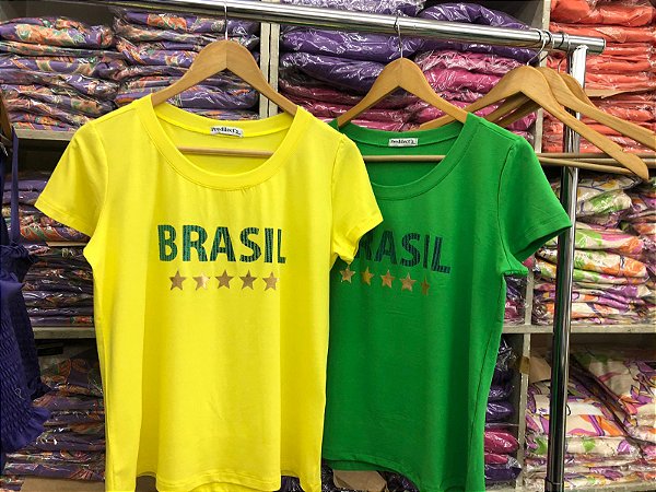 Camiseta do brasil feminina plus size - Havida-Moda Plus Size