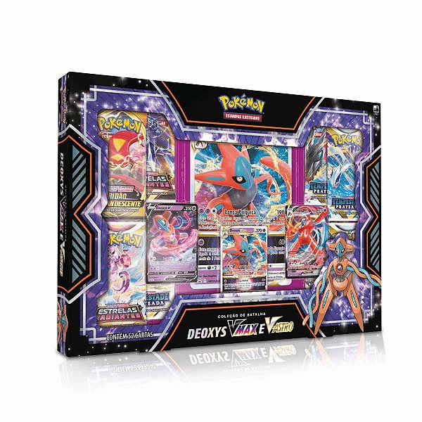 Pokémon Box Coleção De Batalha Deoxys V-max E V-astro Copag