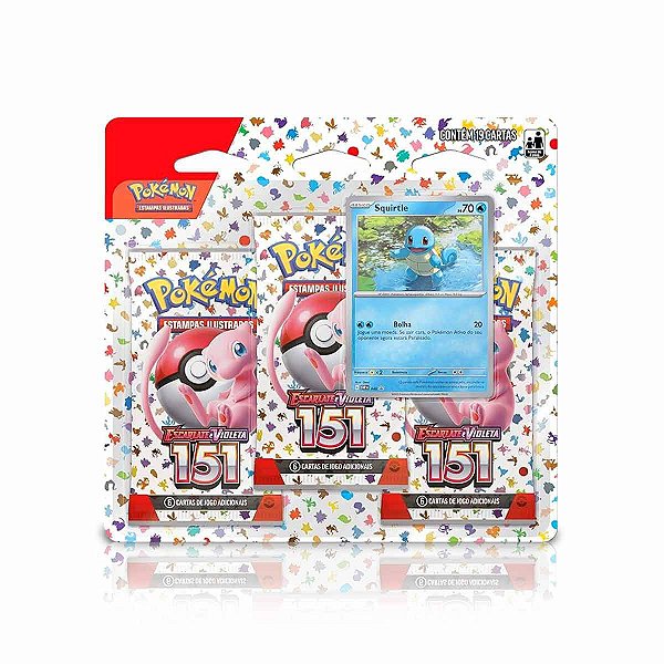Blister Triplo Pokémon Coleção 151 Squirtle - Copag