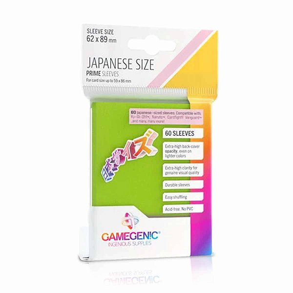 Gamegenic Prime Japanese Sized Sleeves Lime