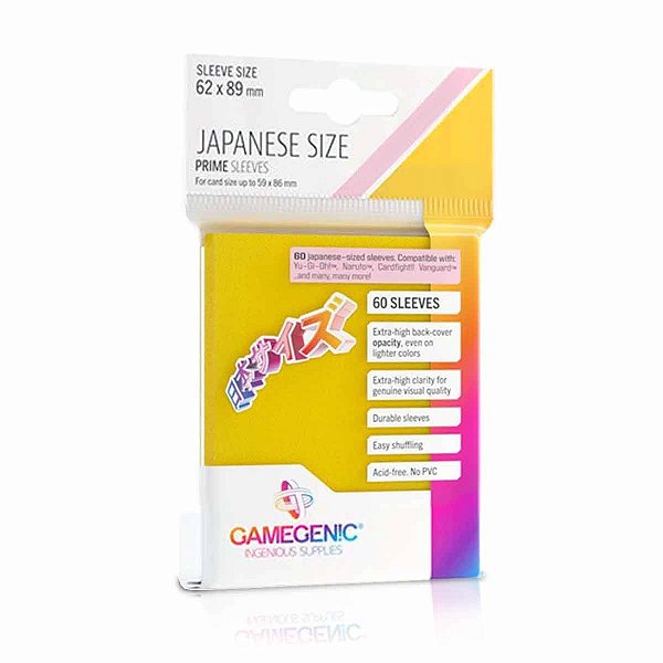 Gamegenic Prime Japanese Sized Sleeves Yellow