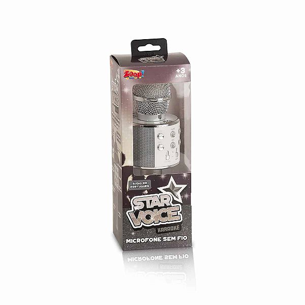 Microfone Sem Fio Bluetooth Star Voice Escolha Cor Zoop Toys
