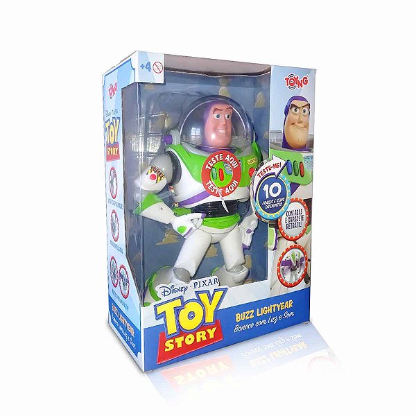 Buzz Lightyear 30cm Fala 10 Frases Português,capacete Disney