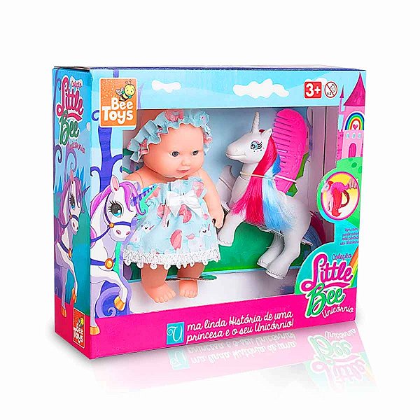 Boneca Little Bee Unicórnio 15,5cm - BEE TOYS