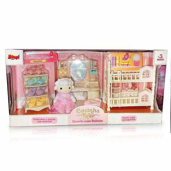 Kit Brinquedo Casinha Feliz Quarto Com Beliche - Zoop Toys