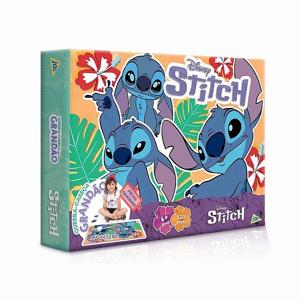Quebra-cabeça Cartonado Stitch 120 Peças Grandão