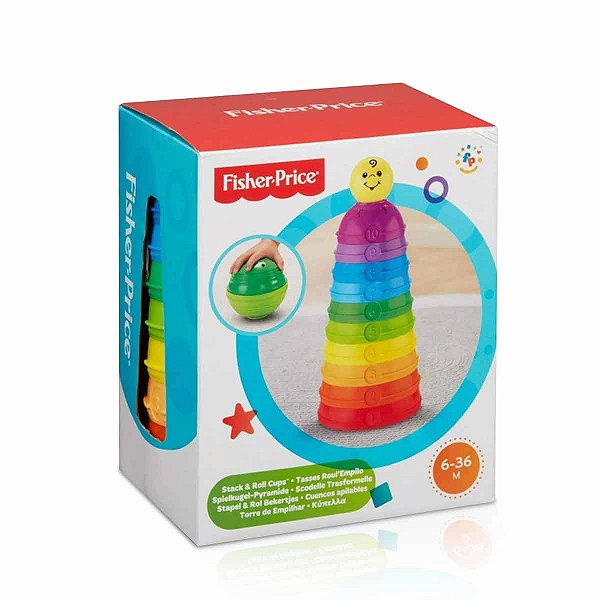 Potinhos Fisher Price Torre Coloridos Empilhar Encaixe W4472