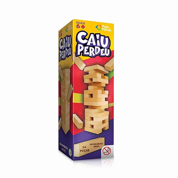 Jogo Caiu Perdeu Torre Madeira Equilíbrio Brinquedo Pais & Filhos