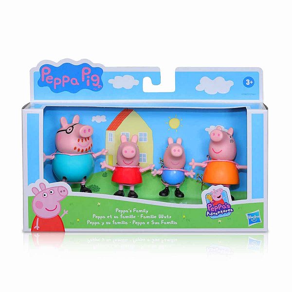 Conjunto Com 4 Bonecos Peppa Pig E Família Pig Hasbro