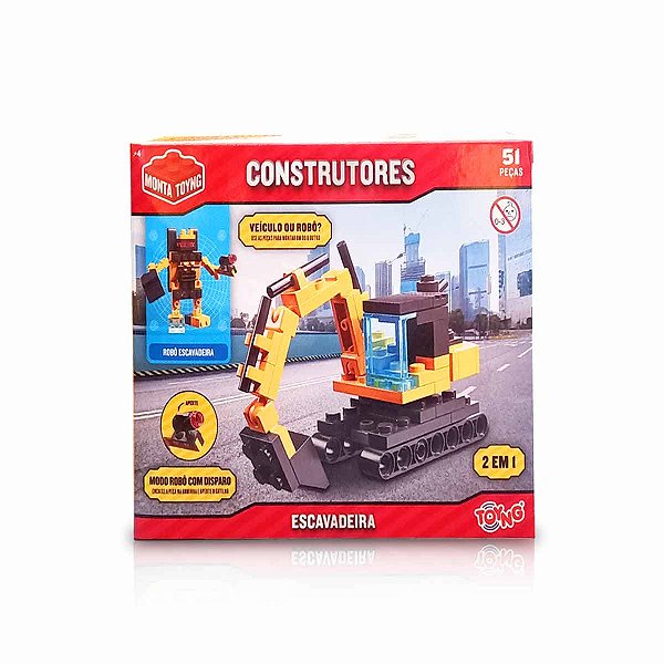 Bloco de montar carrinho robô - Construção - Toyng