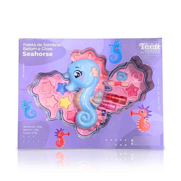 Paleta Sombras C/ Batom E Gloss Seahorse - Juvenil - Fenzza