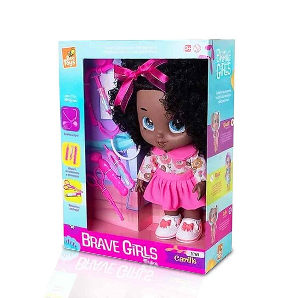 Boneca Negra Camille Médica - Acessórios Coleção Brave Girls