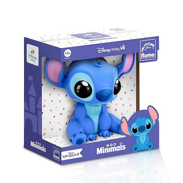 Boneco Vinil Mini Stitch Disney Baby Coleção Minimals 15cm