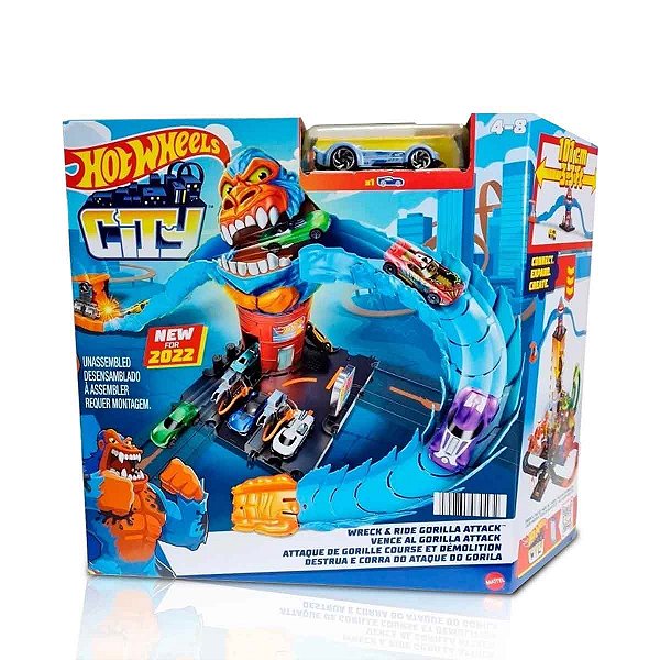 Pista Hot Wheels City Posto Ataque Do Gorila - Mattel