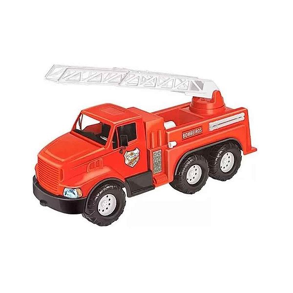 Brinquedo Caminhão Bombeiro Max Com Escada Tilin Grande