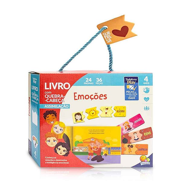Livro quebra-cabeça Todolivro Play QC ASS 4A Emoções