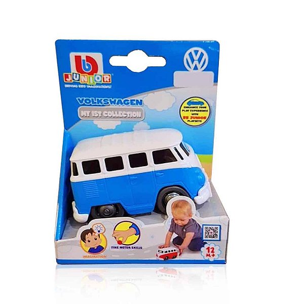 Carrinho Volkswagen Samba Bus Azul Burago