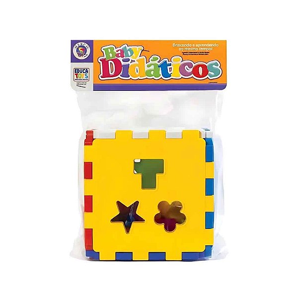 Cubo Didático Colorido Com Blocos De Encaixar Mercotoys