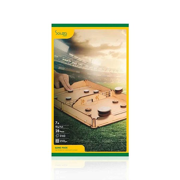 Jogo Madeira Sling Puck 3D - 28 Peças