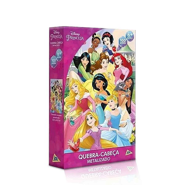 Quebra-cabeça Princesas da Disney Metalizado 100 Peças - Toyster