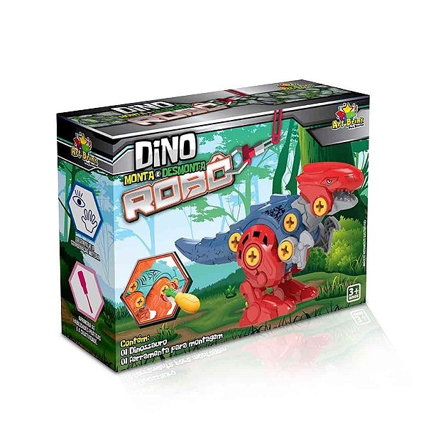 Brinquedo Educativo Dinossauro Monta e Desmonta Com Chave