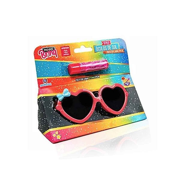 Óculos de sol moda infantil com protetor labial