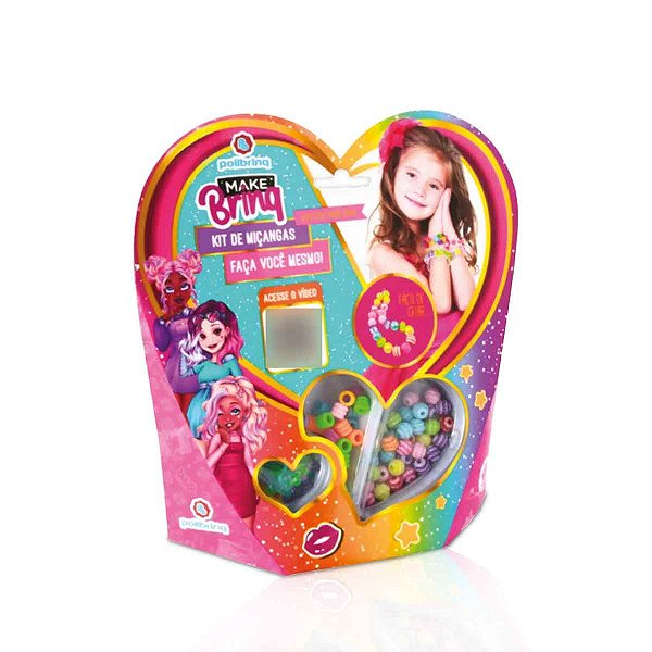 Kit Criativo de Miçangas Infantil - Pulseiras e Colares - Polibrinq