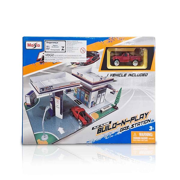 Posto de Gasolina Build N Play - Maisto Playset Infantil