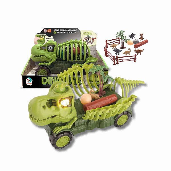 Caminhão esqueleto dinossauro com acessórios - Cardoso Toys