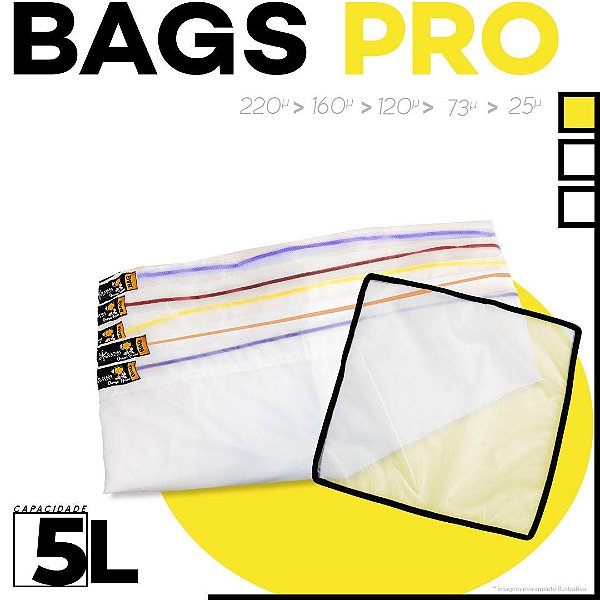 Kit Bags de Ice Full Mesh- 5L com 5 Bags + Tela de Secagem