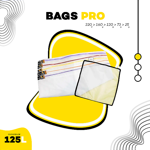 Kit Bags Full Mesh - 125L com 5 Bags + Tela de secagem