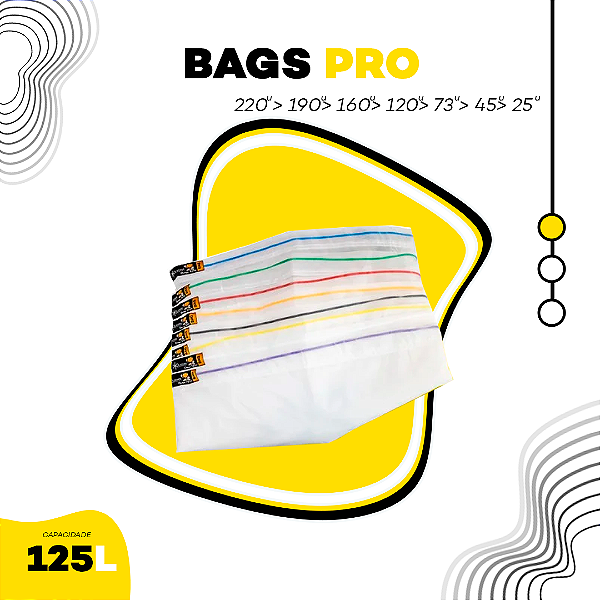 Kit Bags Full Mesh - 125L com 8 Bags + Tela de secagem