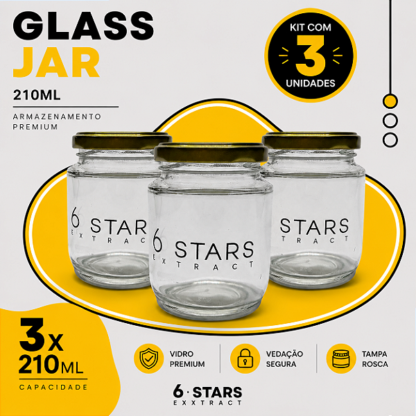 3x Glass Jar (210ml)