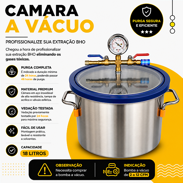 Câmara de Vácuo 18 Litros
