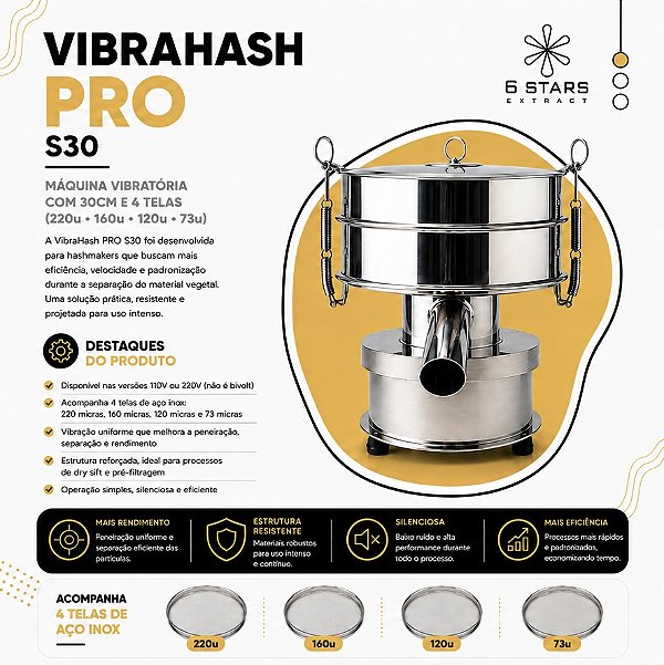 VibraHash S30 - Acompanha 4 Telas