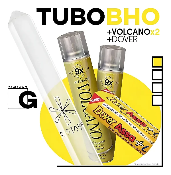 Kit Bho Extrator de Vidro 50g + 2 Volcano + Dover