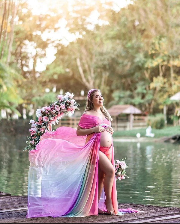 VESTIDO ARCO IRIS  TULE  MÃE