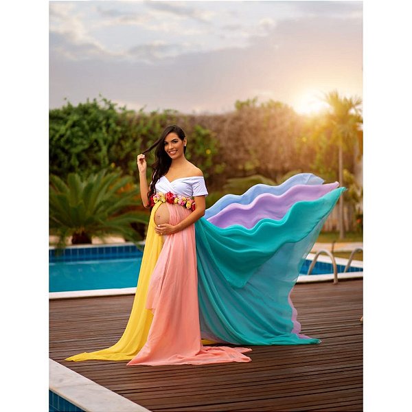 VESTIDO MAMÃE ARCO ÍRIS