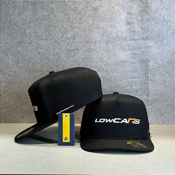 BONÉ LOWCARS PRETO ABA RETA