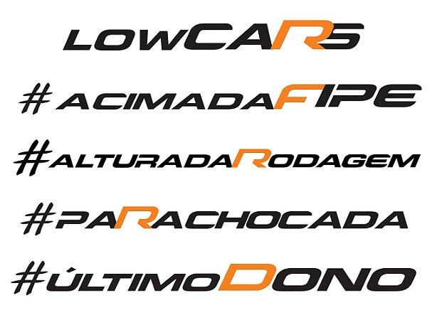 COMBO COMPLETO ADESIVOS LOWCARS