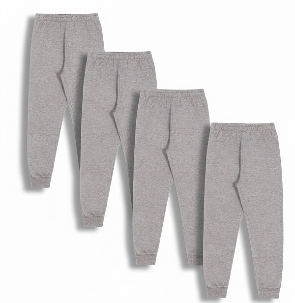 KIT COM 4 CALÇAS DE MOLETOM COM PUNHO INFANTIL E UNISSEX - 1 AO 16 ANOS - 4 MESCLAS