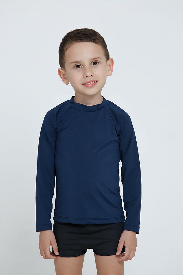 BLUSA INFANTIL COM PROTEÇÃO SOLAR UV50 MODA PRAIA - AZUL MARINHO