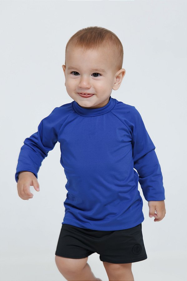 BLUSA INFANTIL COM PROTEÇÃO SOLAR UV50 MODA PRAIA - AZUL ROYAL
